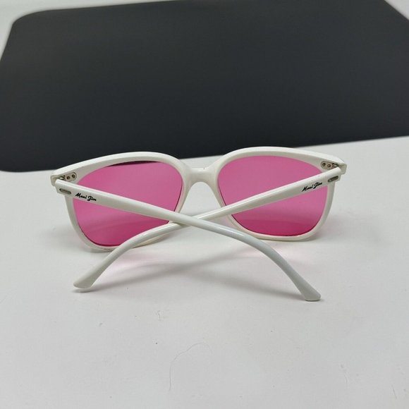 Vintage Maui Jim 001 Nylon Sunglasses White Pink Lenses France Rare main image 5